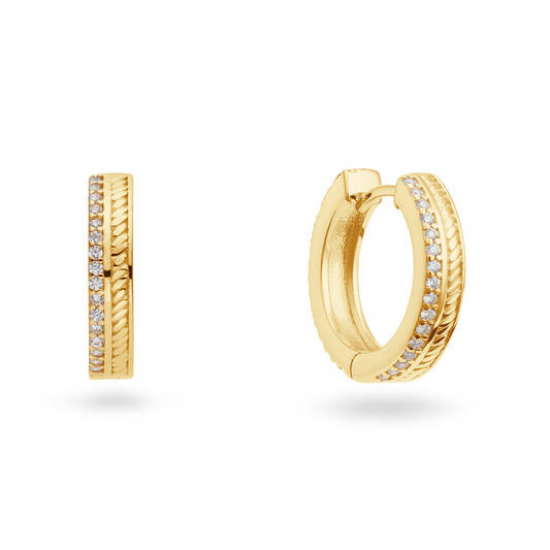 Zilver verguld oorringen met zirconia - 2011826