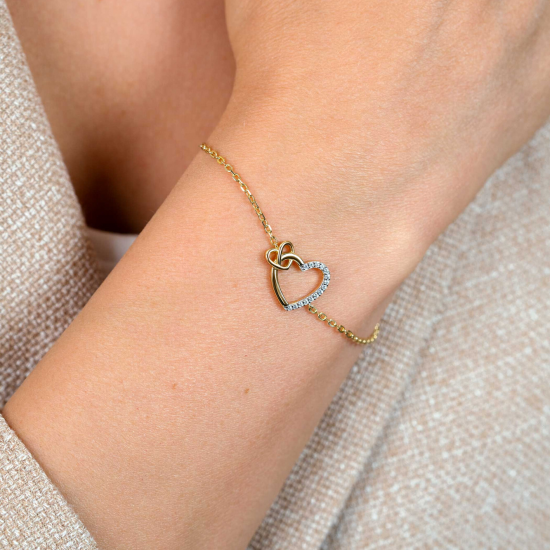 Zinzi armband bicolor golf met hart en zirconia's - 2011921
