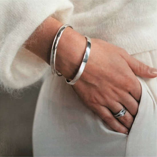 Zilveren bangle massief 64mm/6mm - 2011992