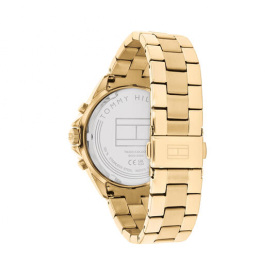 Tommy Hilfiger horloge goudkleur met bruine chrono plaat en bezel - 2012027