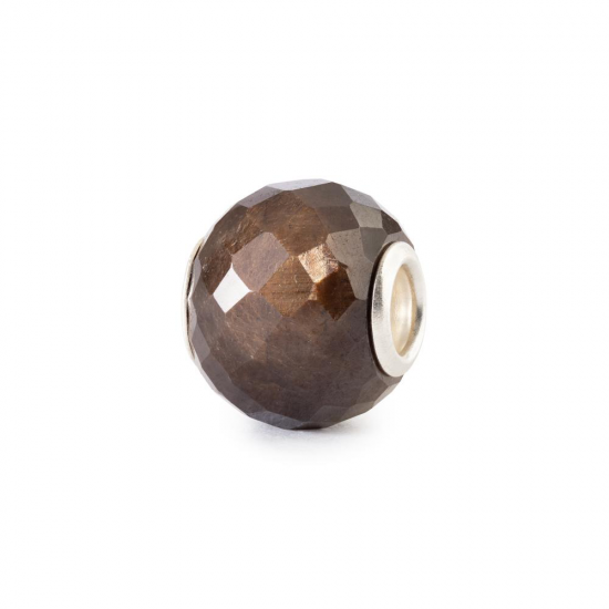 Trollbeads; gefacetterde bruine saffier rond - 2012132