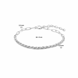 armband paperclip en koord 2,8 mm 16 + 3 cm - 2009222