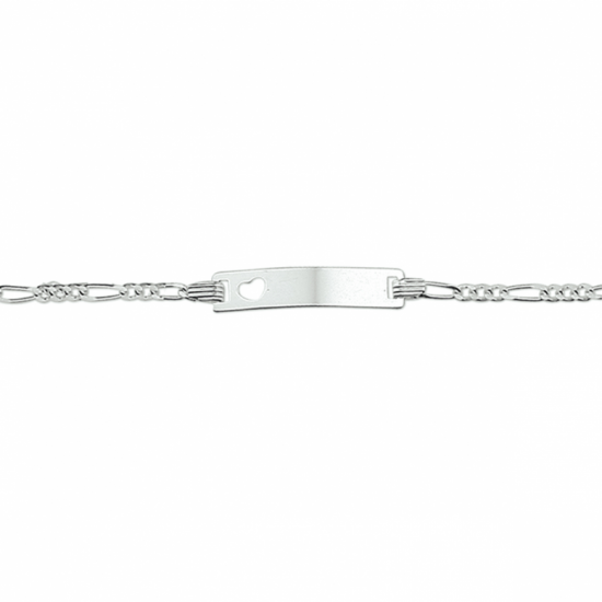 graveerarmband hart figaro plaat 4,2 mm - 2011380
