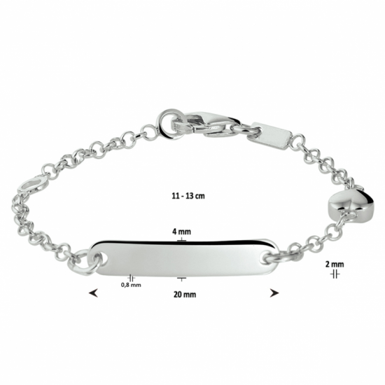 graveerarmband hart plaat 4,0 mm - 2009144