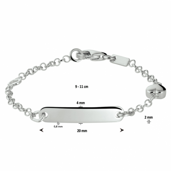 graveerarmband hart plaat 4,0 mm - 2009144