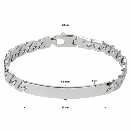 graveerarmband gourmette plaat 6,5 mm - 2009692