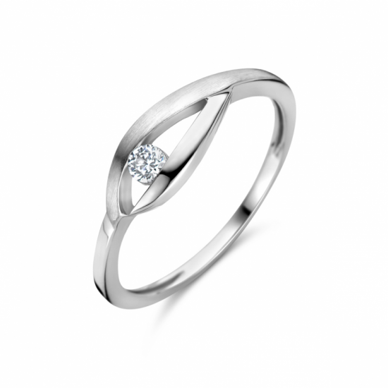 ring druppel zirkonia poli/mat - 2010740