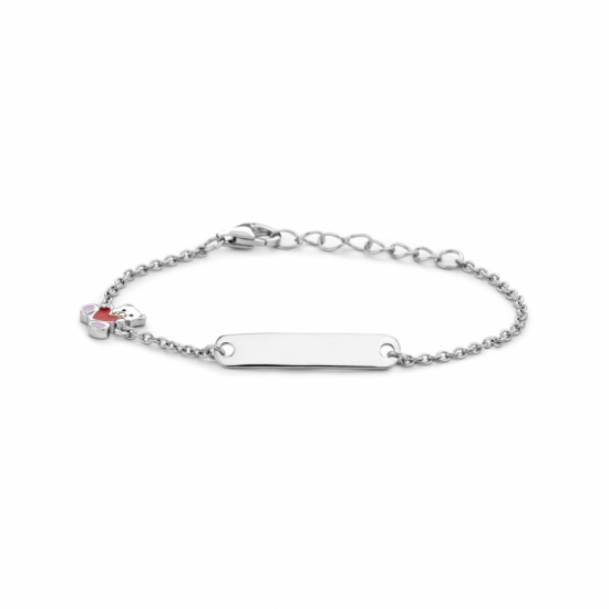 graveerarmband beer en hart plaat 4,5 mm 11 + 2 cm - 2011262 graveerarmband beer en hart plaat 4,5 mm 11 + 2 cm - 2011262