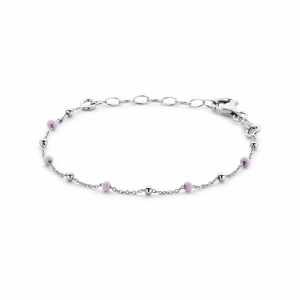 armband bolletjes roze emaille 13 + 3 cm - 2011114 armband bolletjes roze emaille 13 + 3 cm - 2011114