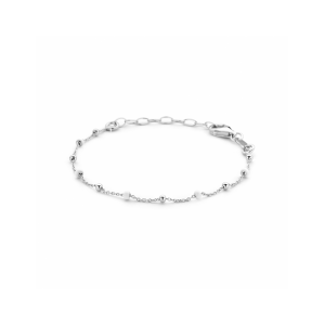 armband bolletjes wit emaille 13 + 3 cm - 2011113