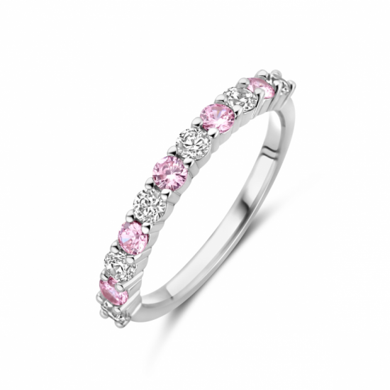 ring wit en roze zirkonia - 2009254