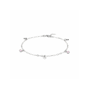 enkelbandje hart en roze zirkonia 24 + 2 cm - 2009284 enkelbandje hart en roze zirkonia 24 + 2 cm - 2009284