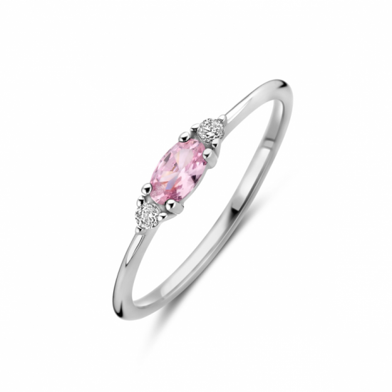 ring wit en roze zirkonia - 2009376