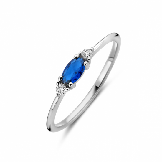 ring wit en blauw zirkonia - 2009378