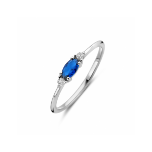 ring wit en blauw zirkonia - 2009377