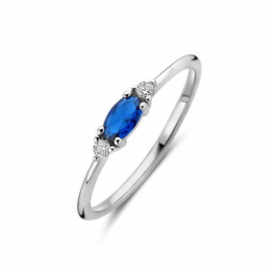 ring wit en blauw zirkonia - 2009379