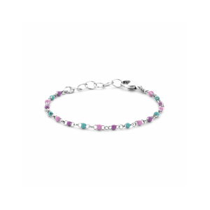 armband bolletjes gekleurd emaille 11 + 2 cm - 2011115