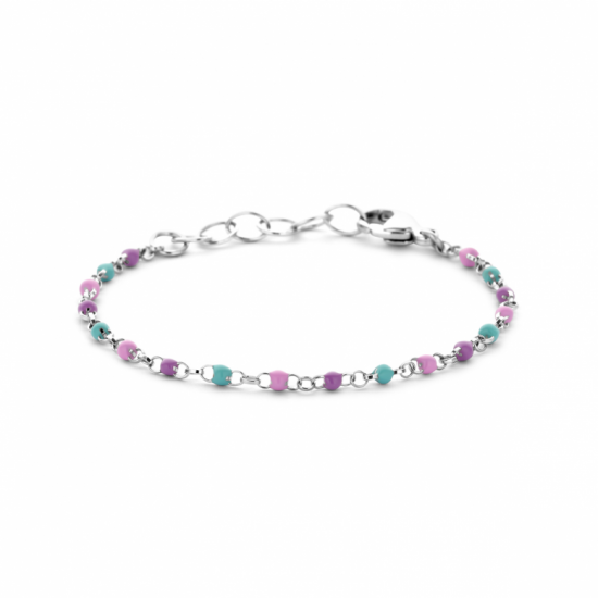 armband bolletjes gekleurd emaille 11 + 2 cm - 2011115