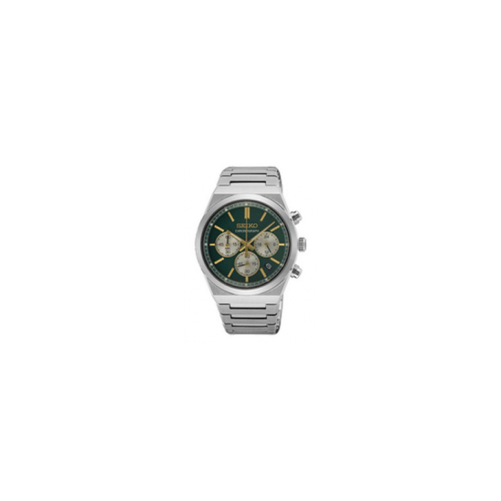 Seiko Herenhorloge chrono bicolor met groene plaat - 2012247