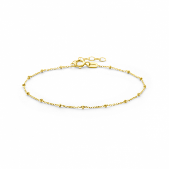 9k armband bolletjes 1,3 mm 16 + 2 cm - 2012265