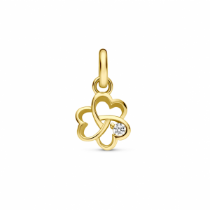 9k hanger klavertje zirkonia 8 mm - 2012216