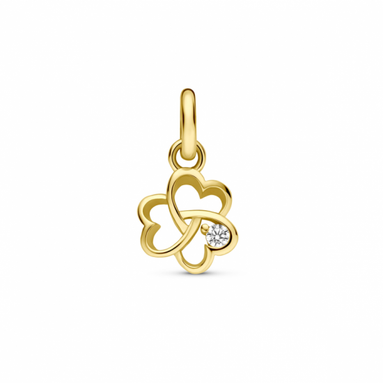 9k hanger klavertje zirkonia 8 mm - 2012216